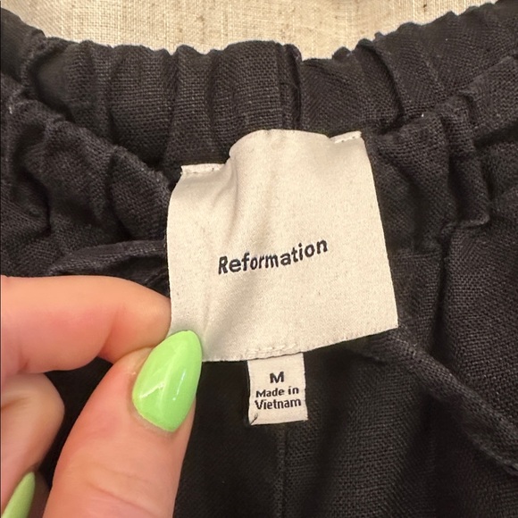 Reformation olina black linen pants size M - Picture 3 of 12